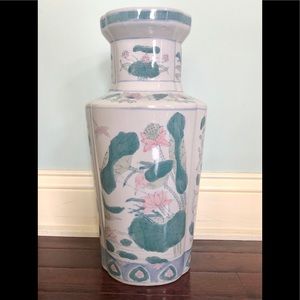 Oriental Vase with floral and dragon fly pattern
